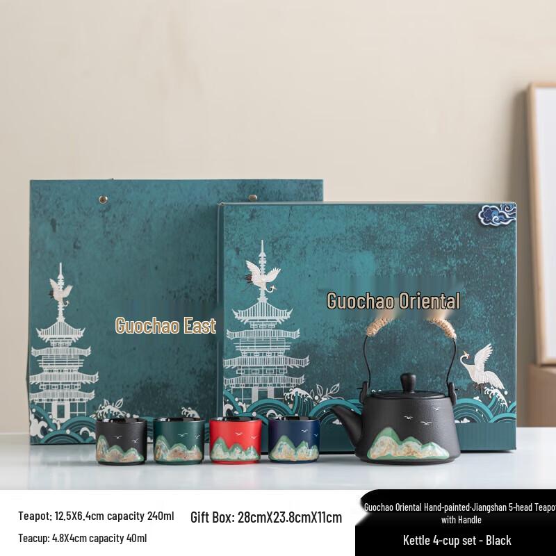 Oriental Hand-painted Ceramic Tea Set