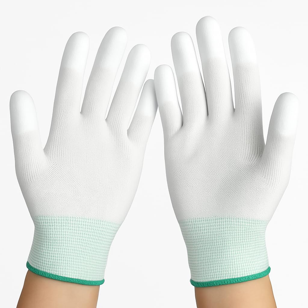Work 20 40 PU Coated L Urethane Backless Precision Line [E&K726] Gloves, Pairs, Count, Fingertips, Size, Gloves, Work, Non-slip, Work, Anti-static