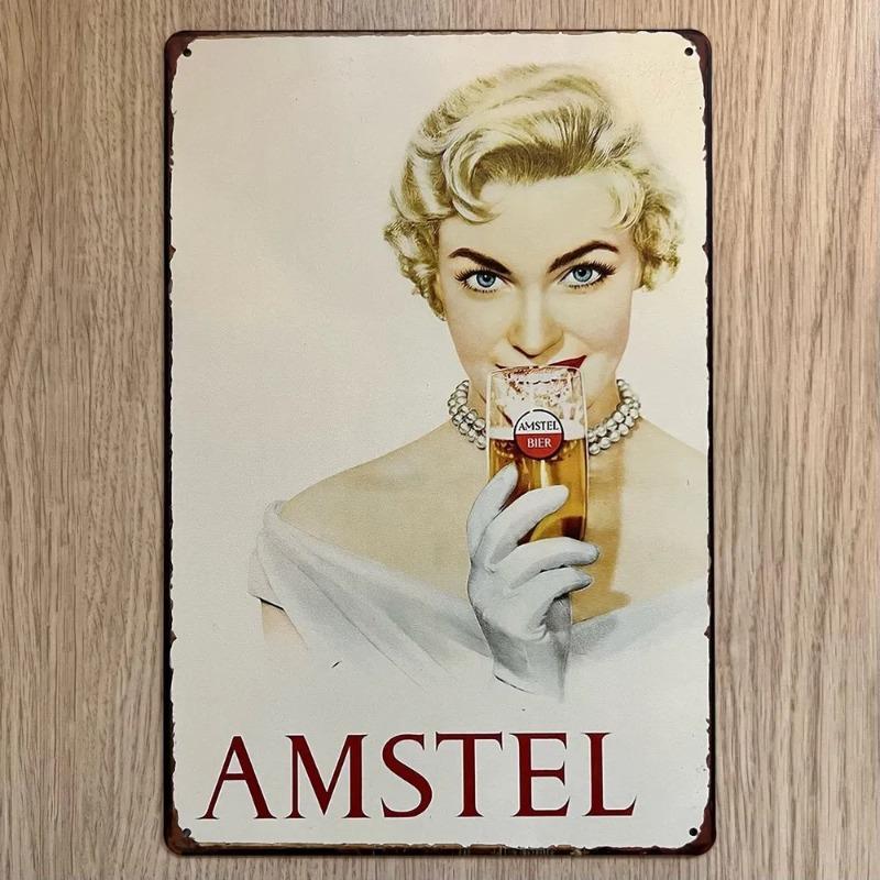 Pin-Up Girl Metal Sign, Retro Wall Art Decor