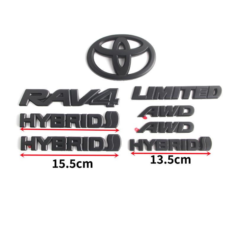 xzlhg9 Overlays NEW 2019-2024 Suitable for Toyota Rav4 XLE XSE AWD Hybrid Matte Blackout Emblems Kits