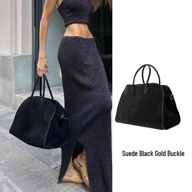 

Row Genuine Leather Large Capacity Margaux15 White Lily Tote Bag High Quality (With Letters)