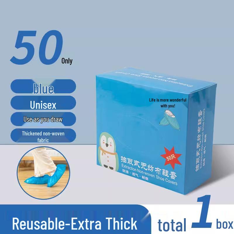 Waterproof Non-Slip Disposable Shoe Covers for Adults and Students - Durable Non-Woven Fabric for Indoor Use