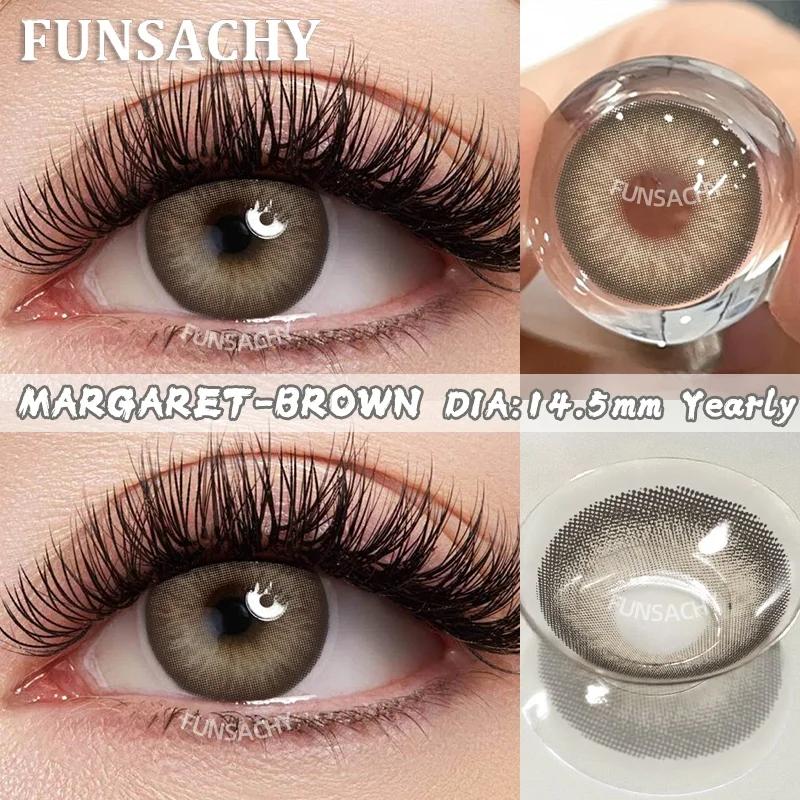FUNSACHY 1Pair Color Contact Blue Green Grey Natural Eye Contacts Beauty Pupilentes Contacts Lens Use for 1 Year Women Cosmetic