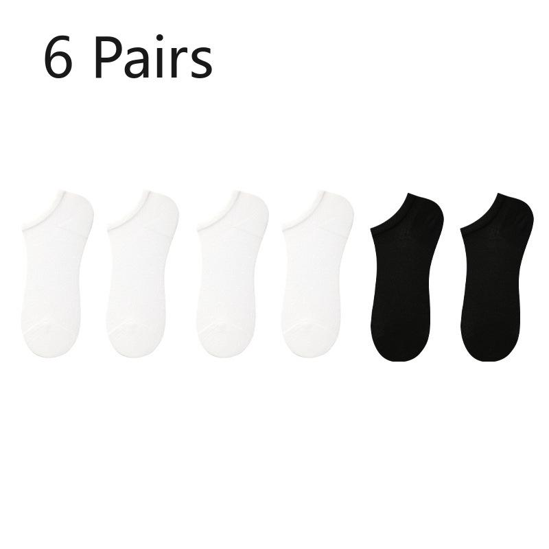 6 Pairs of Summer Sweat-absorbing Thin Breathable Short Socks Mesh Socks Female Summer Thin Bamboo Fibre Socks Women's Models