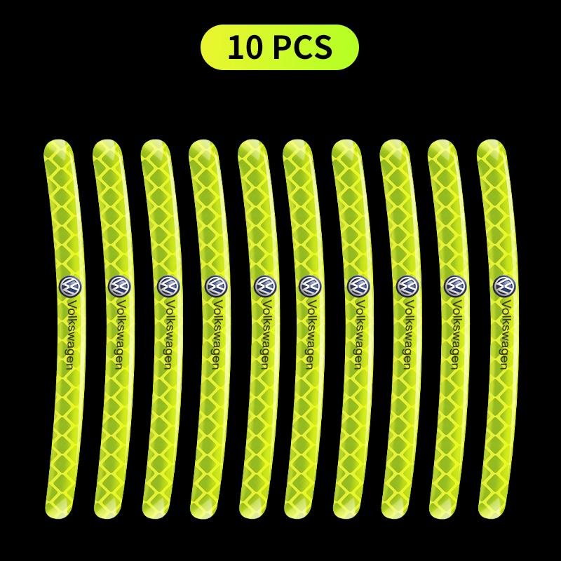 Car Wheel Hub Reflective Stickers Tire Rim Luminous Accessories For Volkswagen Santana GTI Rline Polo Golf Passat B5 B6 Touran Magotan