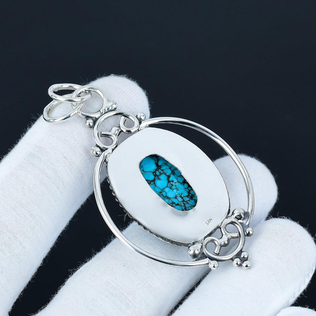 Turquoise Pendant Gemstone Pendant 925 Sterling Silver Pendant Handmade Jewelry Pendant For Gift Healing Stone Amazing Pendant