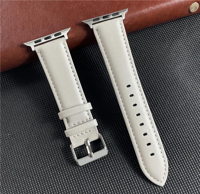 

Genuine Leather Strap for Apple Watch Band 42mm 44mm 45mm 49mm 38mm 40mm 41mm Man Woman Bracelet Iwatch Ultra 8 7 6 5 4 Se Band 38 40 41mm белый