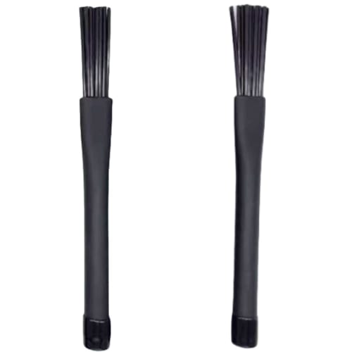 Drum Brush Bundle with Handles, 1 Pair, Retractable Nylon Drum Broom, Percussion Brush, Black, for Jazz, Acoustic, and Rock Bands