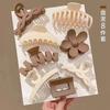 8Pcs Polychrome Hair Clip Set Frosted Shark Claw Clip Sweet Women Headwear for Updo Daily Wear Valentine's Day Hair Accessories