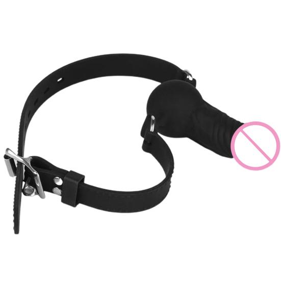 Odolná hračka s míčkem Gag Bezpečné jemné zpracování Black Gag Mouth Ball Bondage Dildo pro páry