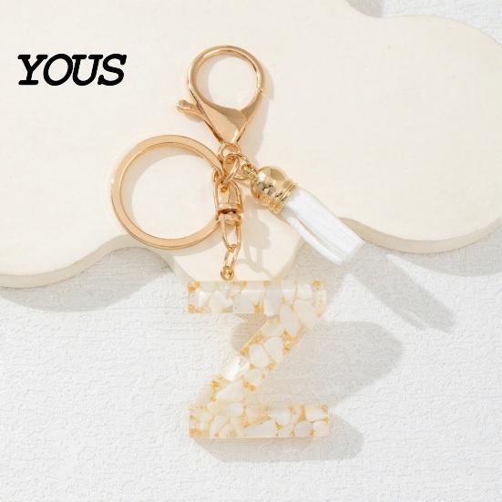 Key Holder For Backpack Keychain Pendant, Letter A-Z Charm with Tassel, Alphabet Initial Metal Keyring for Handbag Bag Pendant