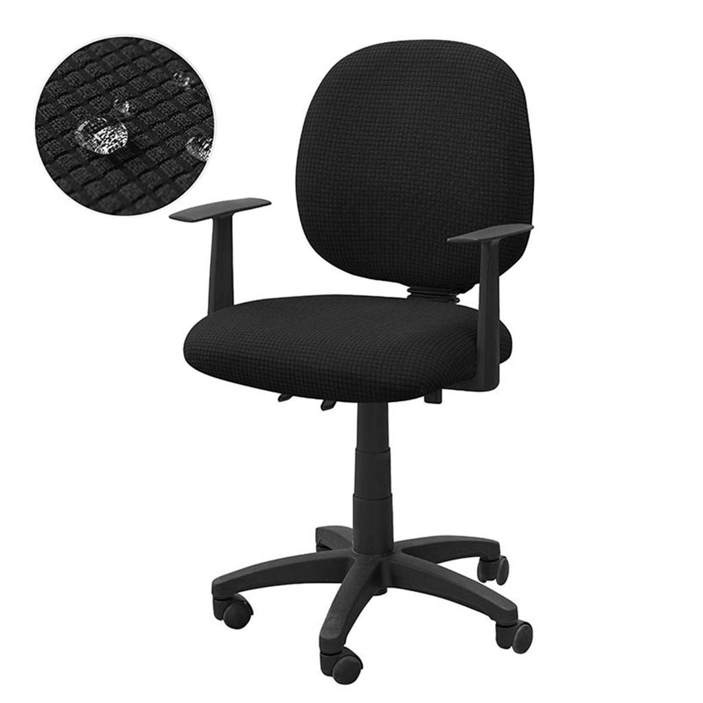 Waterproof Polyester Office Chair Cover Set Seat Cushion and Backrest Spill Resistant for Home Dining or Workspaces