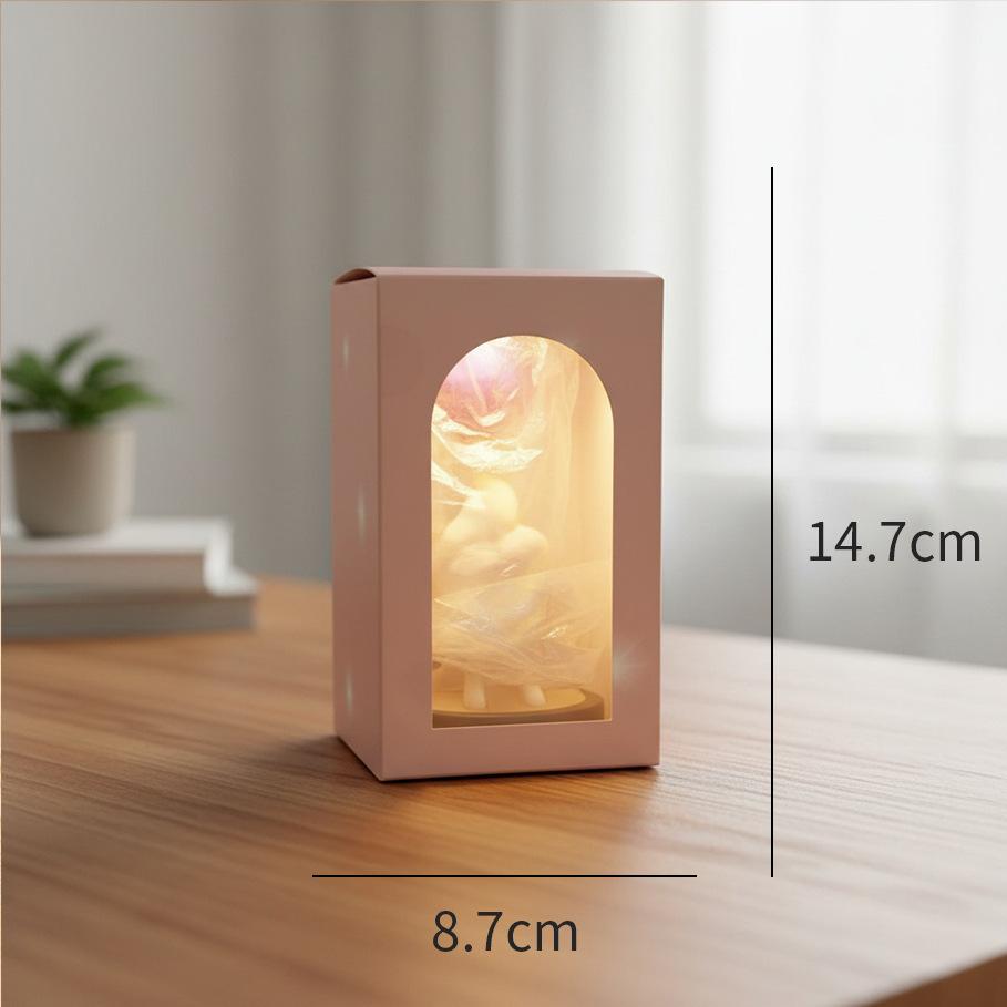 Valentine's Day Gift Rose Immortal Flower Glass Cover Night Light Qixi Festival Mother's Day Christmas Creative Ornament