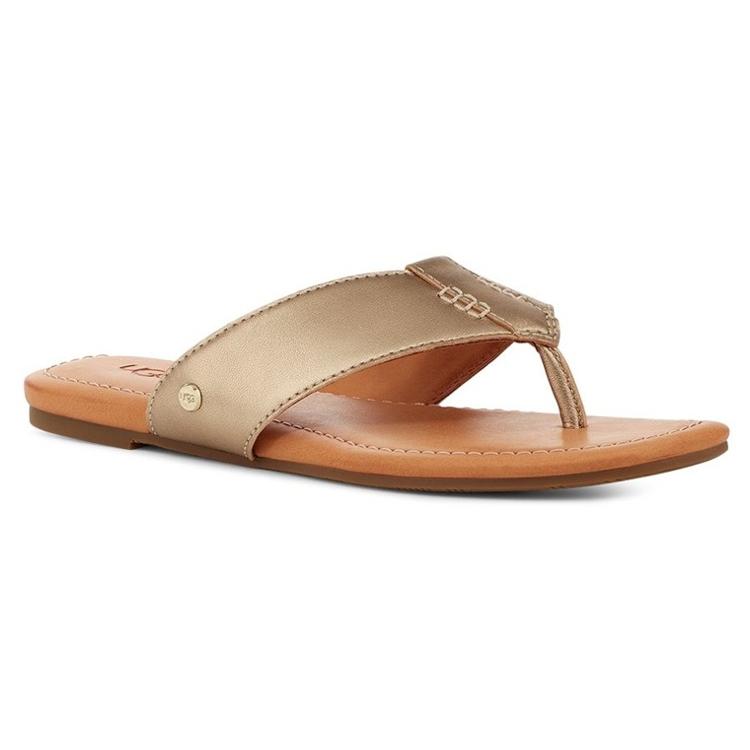 UGG Leather Stylish Sandal Women's Metallic 1142178-GLDM