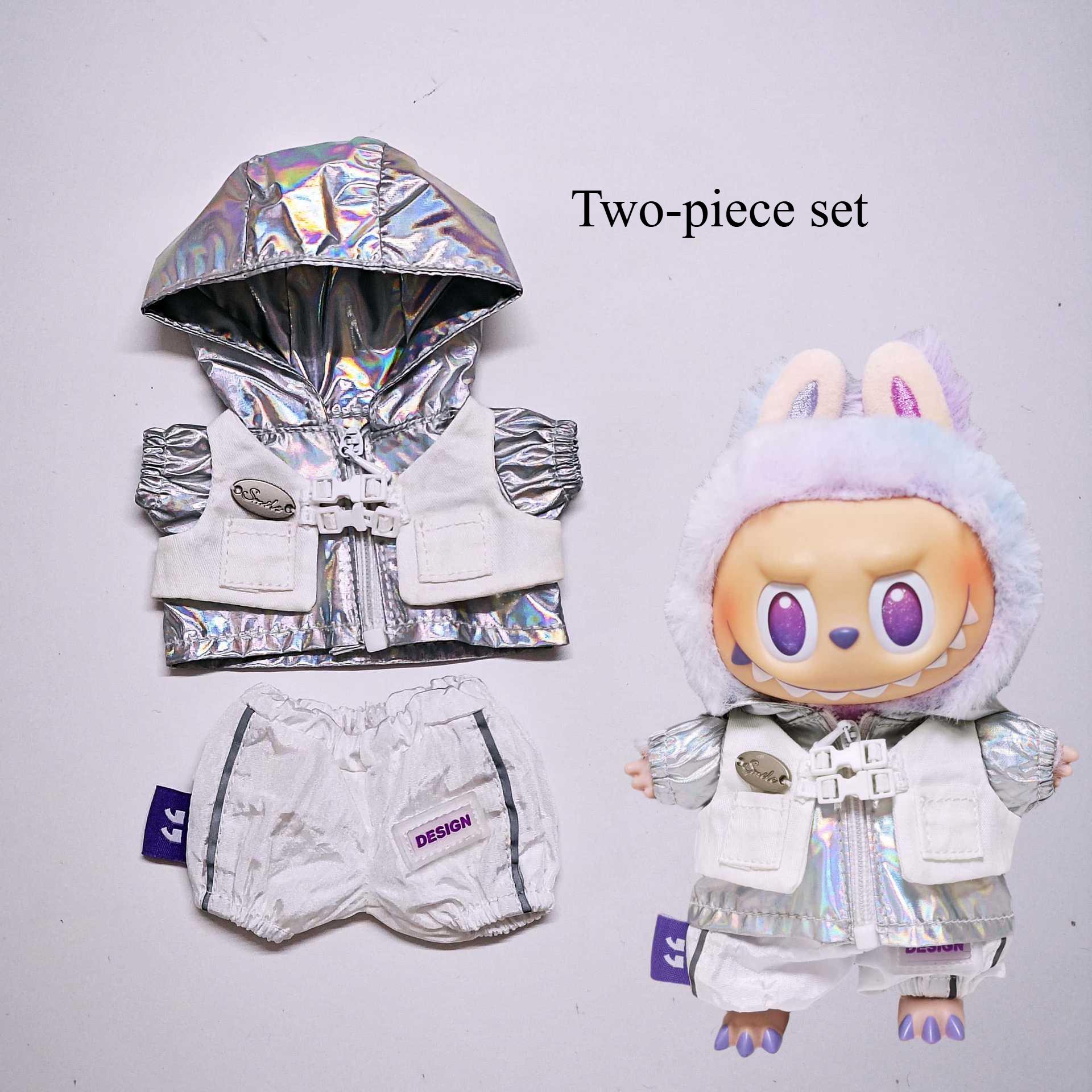 

Новый набор тренча и обуви Лабубу Модная серебристая одежда для куклы baby clothes only, excluding dolls.