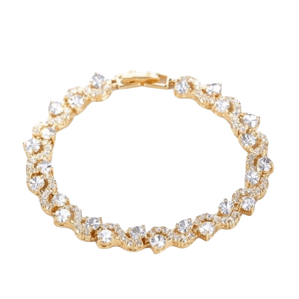 Colorful Crystal Gemstone Bracelet Zinc Zinc Alloy Fashion Jewelry Zircon Cross Hand Chain  Dinner Parties