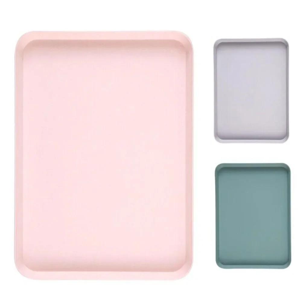 Rectangular Serving Tray Anti Slip Scratch Resistant Plastic Food Serving Tray Non-slip Heat-resistant No Fading Heightened Edge