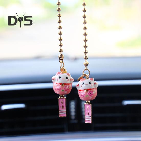 Rearview Mirror Pendant Car Interior Hanging Accessories Easy To Hang Adorable Appearance Lucky Cat Hanging Decoration
