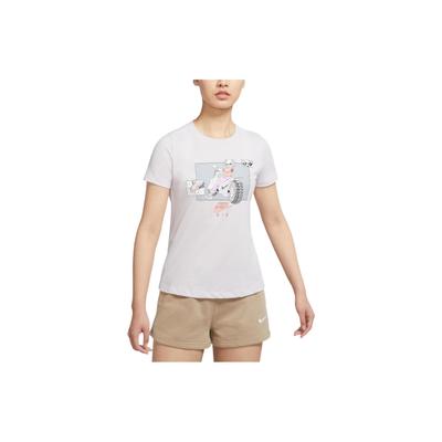 Cartoon Anime Pattern Logo Print Casual Lightweight Soft Round Neck Short Sleeve T-Shirt Women T-Shirt Light-Gray DQ3148-556