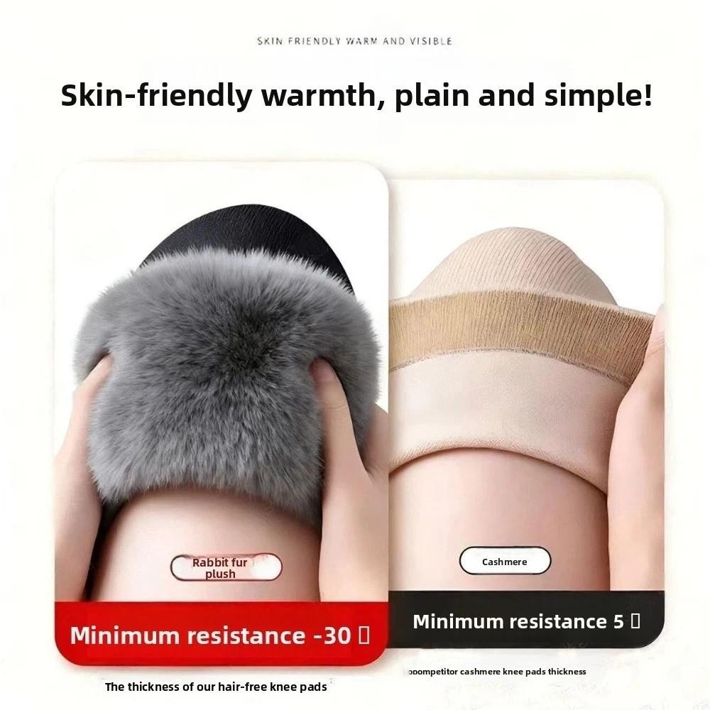 Imitation Otter Rabbit Hair Plush Thick Knee Protector Thermal Leg Warmers  Injury Recovery