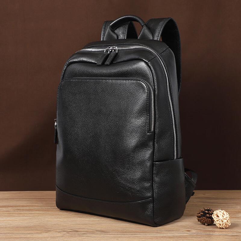 Lishen Men's Large Capacity Leather Business Backpack