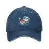 Sushi Couple Relaxing On Beach Chair Graphic Print Baseball Cap Cotton Adjustable Casual For Adults