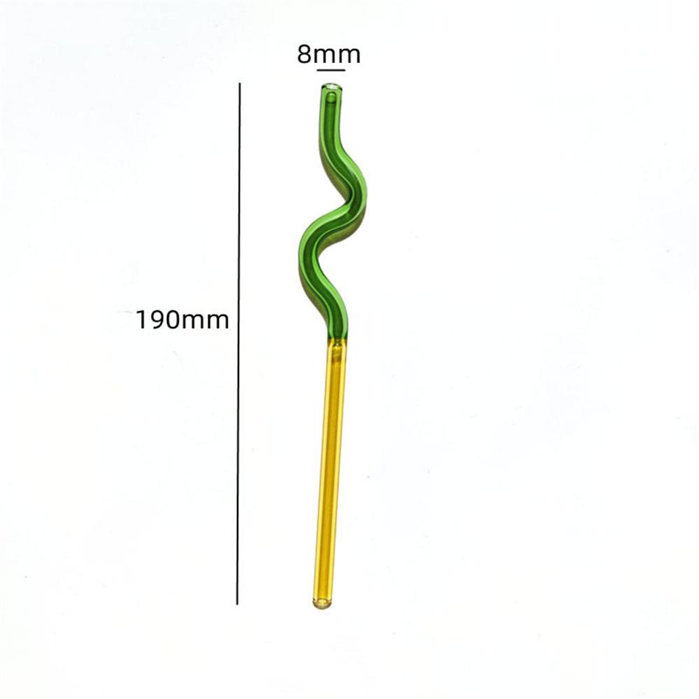 Glass Pipette Decorative Environmental Protection Reusable Non-toxic Durable Heat Resistance Colorful Straw Functional Security