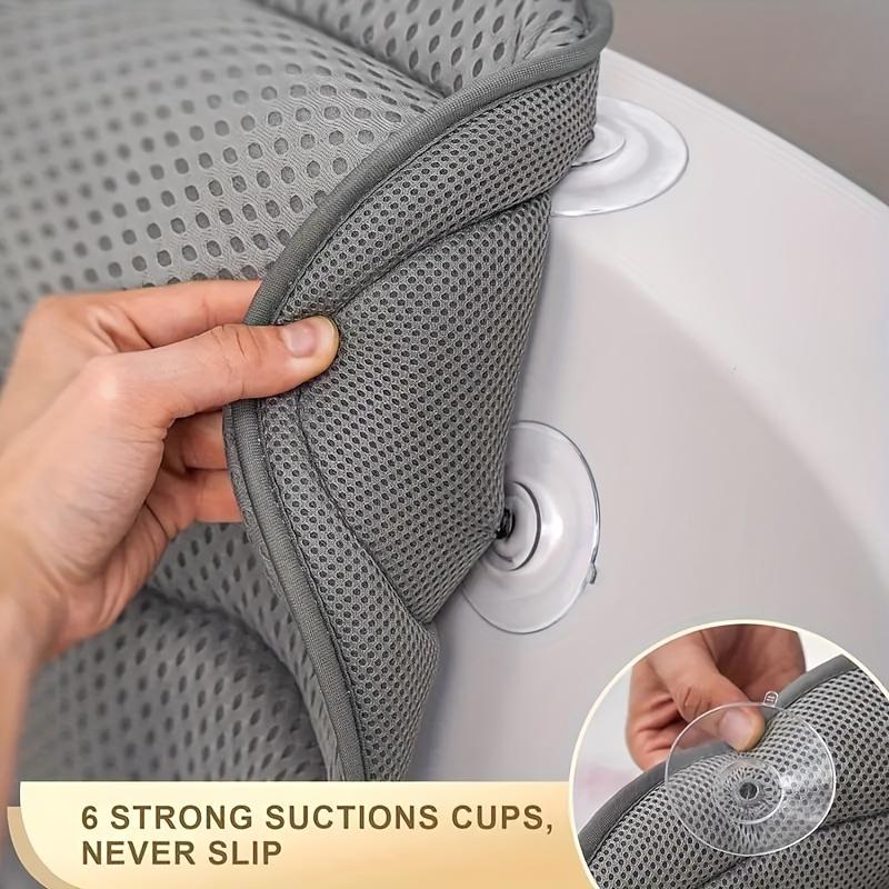 Spa Bath Pillow with 3D Air-Mesh Technology, Bathtub Cushion with 6 Strong Suction Cups for Head, Neck, and Back Support