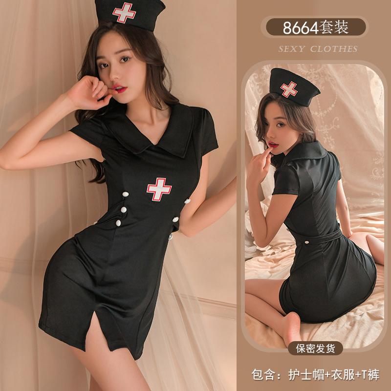 Erotic Underwear Sexy and Hot Nurse Uniform Female Role-playing Small Chest no-Take Passionate Uniform Set 8664