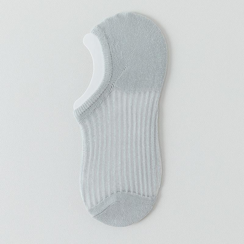 Women's Summer Thin Breathable Mesh Silicone Non Slip Invisible Low Top Shallow Mouth Boat Socks