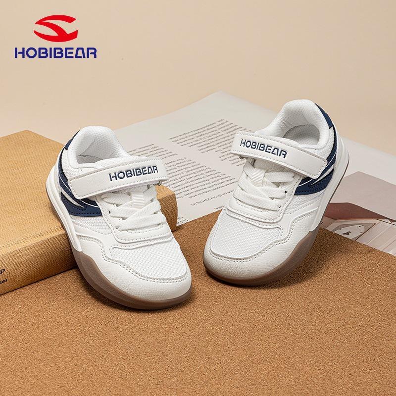 HOBIBEAR Kids' Retro German Training Shoes, Wide Fit, Velcro Mesh, Breathable, Casual Sneakers
