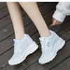 2024 Spring and Autumn New Style Mesh Breathable Inner Height Increasing Women's Shoes Thick-soled Dad Shoes
