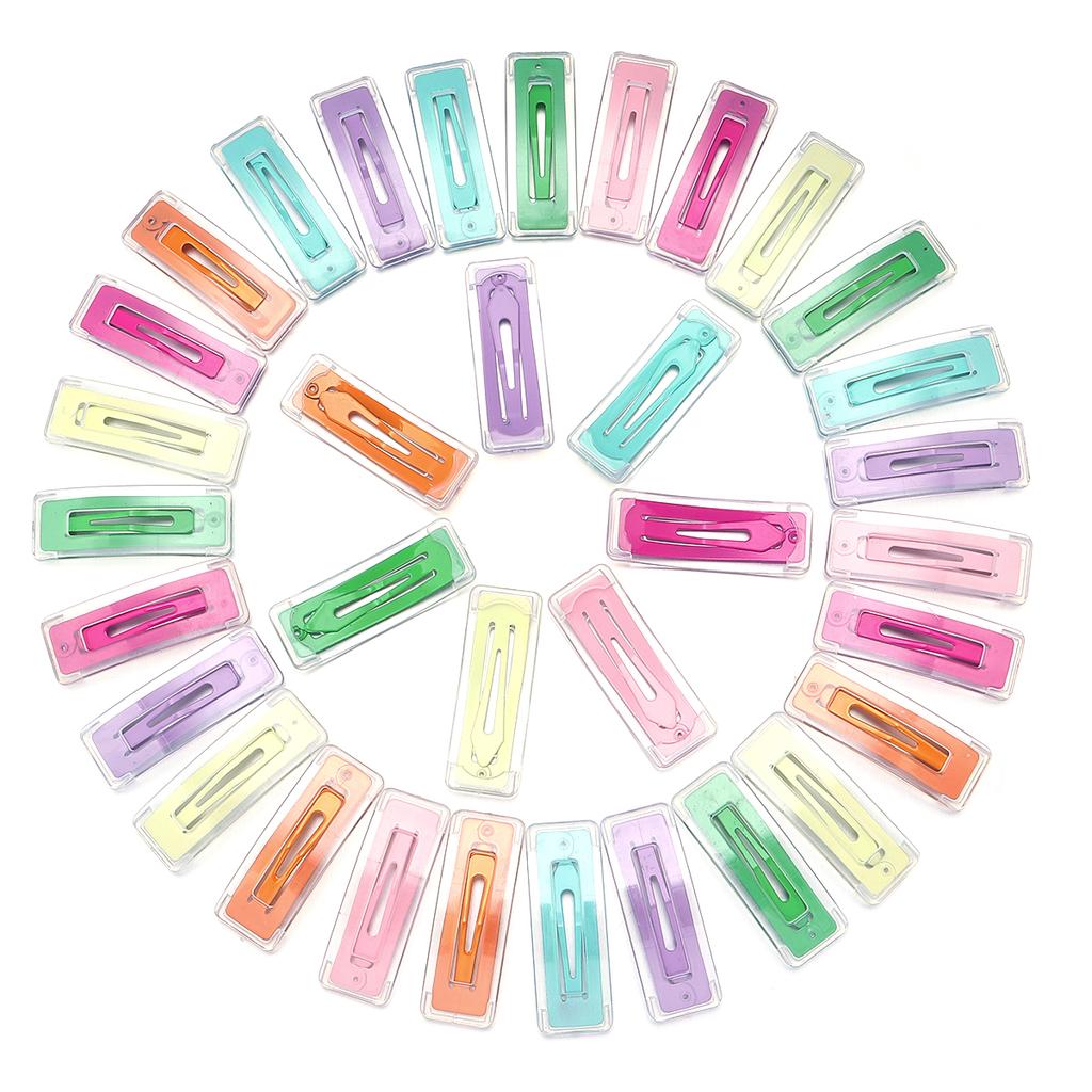 10Pcs Solid Color Hairpins BB Hair Clips Lovely Rectangle Girls Snap Clip Barrettes For Headwear Hair Style Wash Up Makeup Tools