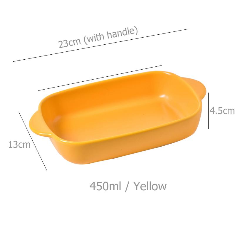 

Керамическая форма для выпечки, миска для использования в духовке, прямоугольная тарелка для выпечки с ручкой, блюда для пасты, бытовая столовая посуда белый