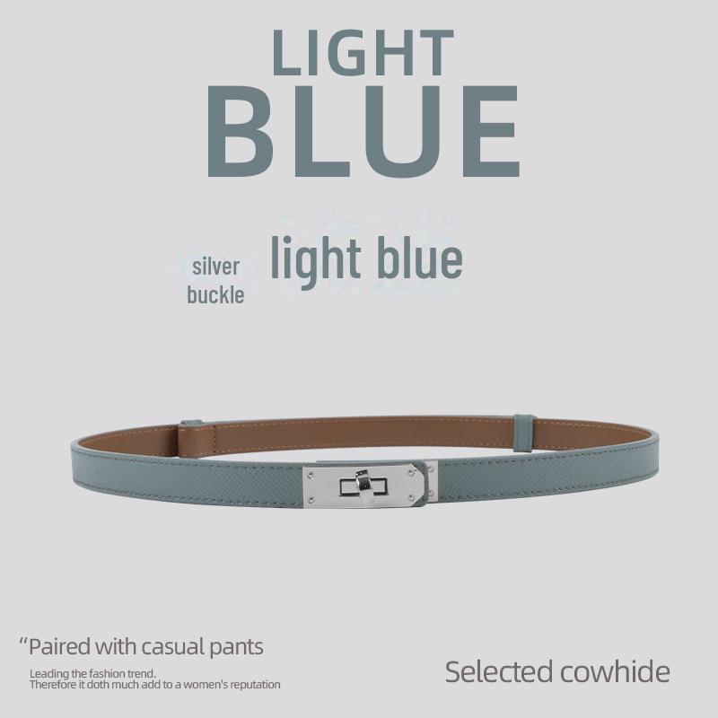 Vintage Stil Echtes Leder Damen Skinny Taillengürtel zur Kleiderdekoration