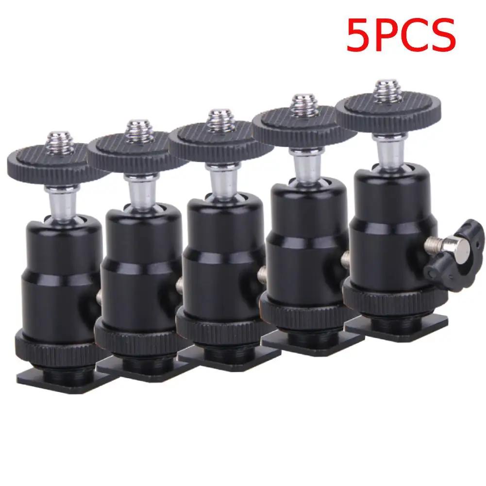 5/4/3/2/1PCS Ball Head For Camera Tripod LED Light Flash Tripod Bracket Holder Mount 1/4 Hot Shoe Adapter Cradle  for Canon Niko