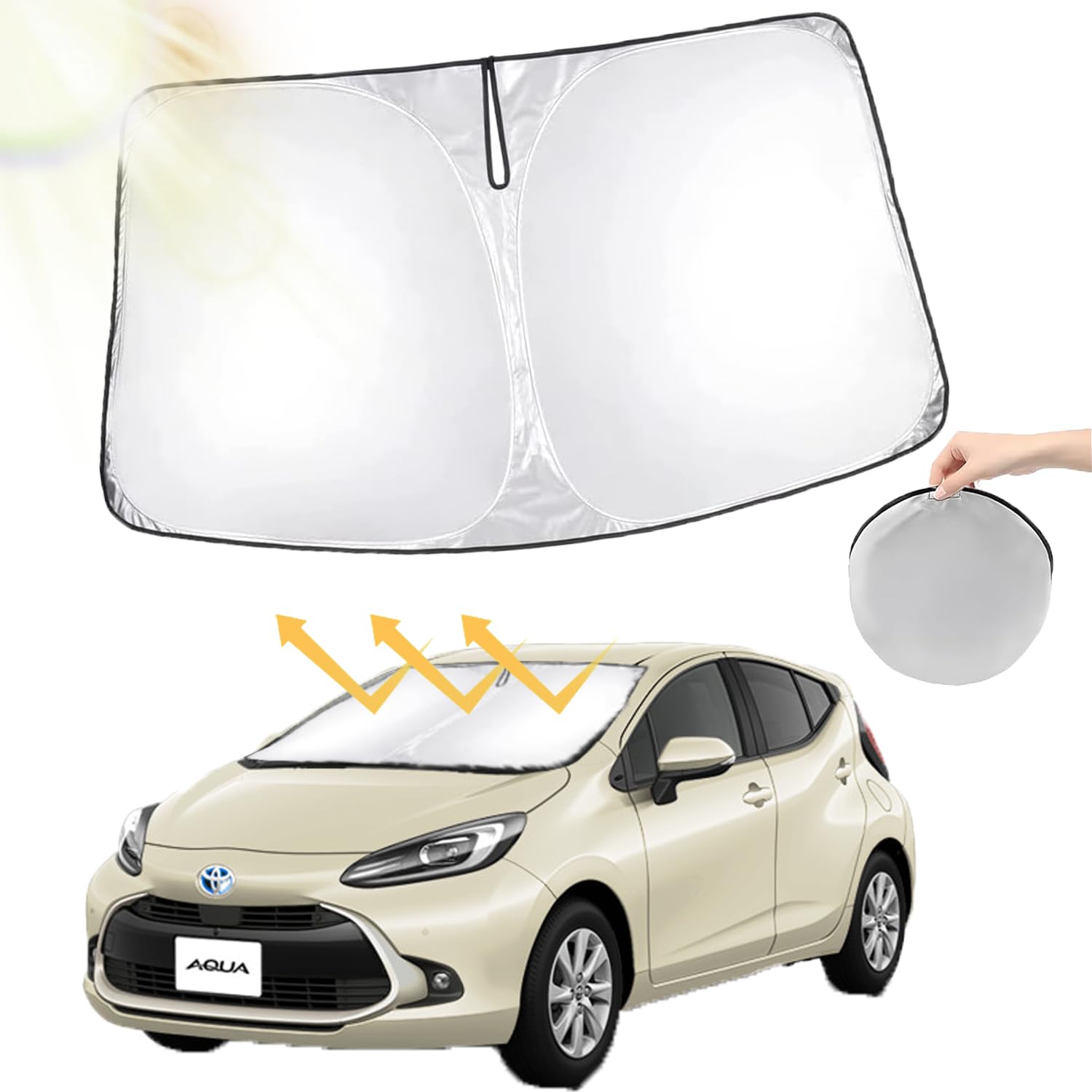 

[Aqua Sunshade] oricarmes Toyota Aqua 2nd Generation Windshield Aqua, Sunshade for Car Overnight Use, красный