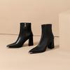 Single boots pointed small feet Martin boots new women's thick heel high heel short boots 2025 temperament thin boots ankle boots autumn and winter