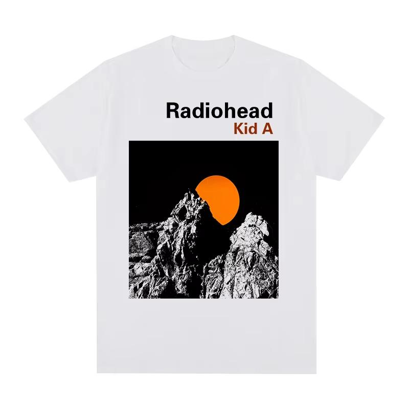 Summer Hot Sale Radiohead Vintage Rock Band Camisetas Cotton T Shirt Y2k Unisex Printed Short Sleeve Casual Outdoor Cotton Tee