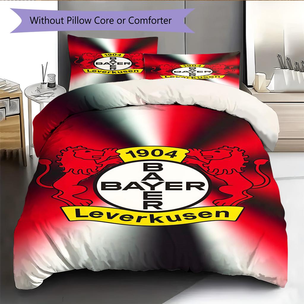 Leverkusen Logo Muster Bettwäsche Steppbett Set Bettbezug Kissenbezug Heimdekoration Geburtstagsgeschenk (1 Bettbezug + 2 Kissenbezüge, ohne Füllung)