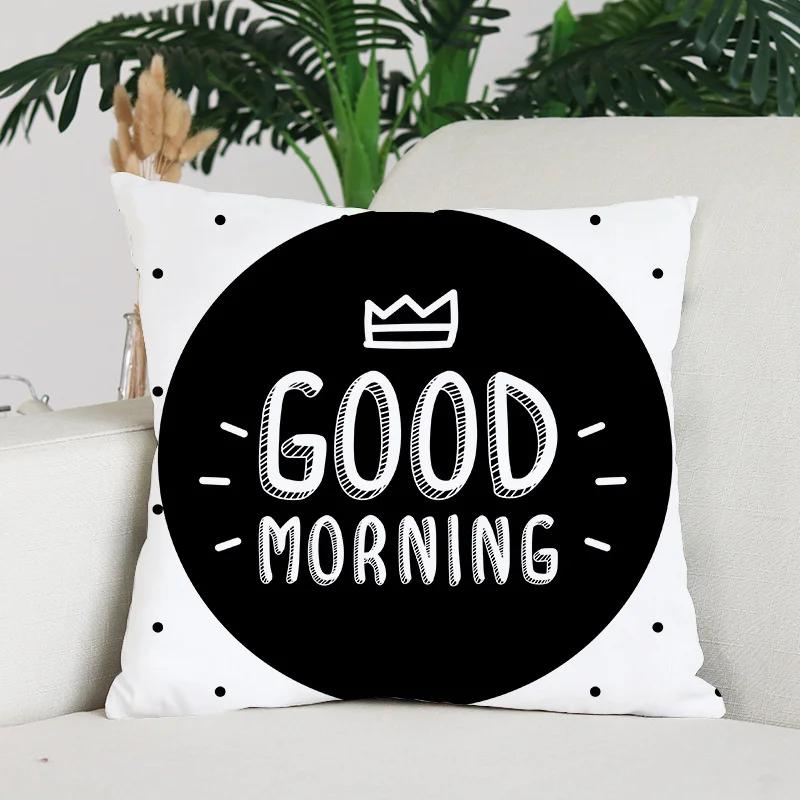 Nordic Minimalist Black and White Checkered Printed Pattern Cushion Cover for Home Living Room Sofa Decorative Pillowcase