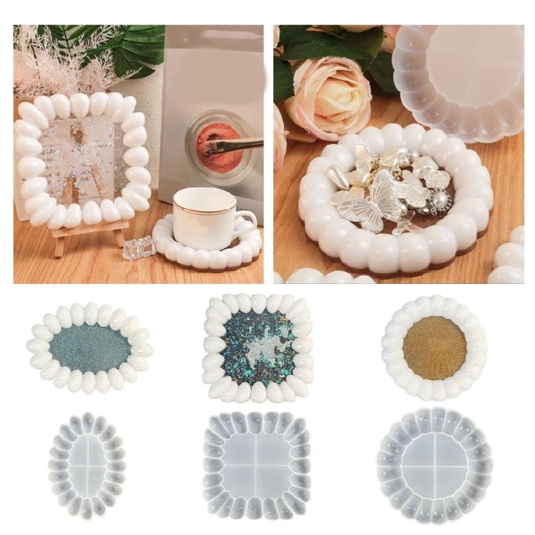 Jewelry Tray Mold Silicone Mould Multishaped Jewelry Dish Molds Bubble Coaster