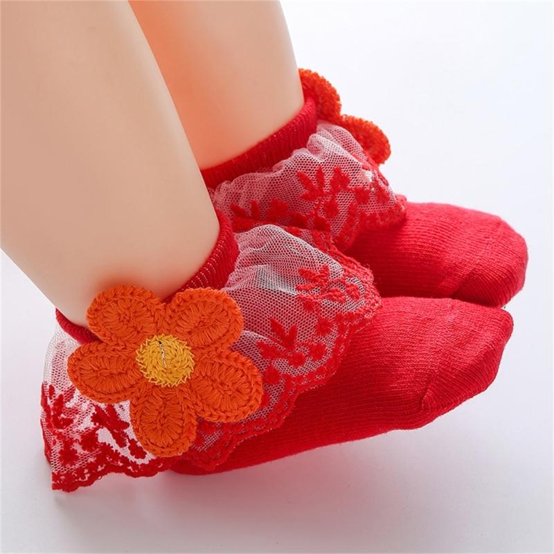 Lace Socks for Baby Toddler Girls Princess Short Socks Embroidery Lace Socks 0-3Year Girl Photo Props Summer Thin Socks