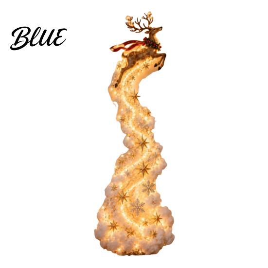 Rentier-Themenlichter Weihnachts-Zauberpfad Wandleuchte, Zug Baum Stern LED Kaskadierende Feiertagsdekoration Weihnachtsmann-Dekorationen mit Warmweißem Leuchten,