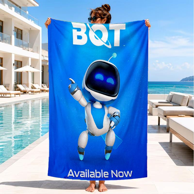 Underwater Adventure Robot Beach Towel, Super Soft Microfiber, Perfect Gift for Her/Him, Birthday, for Pool, Beach, Travel, Decor Beach Party
