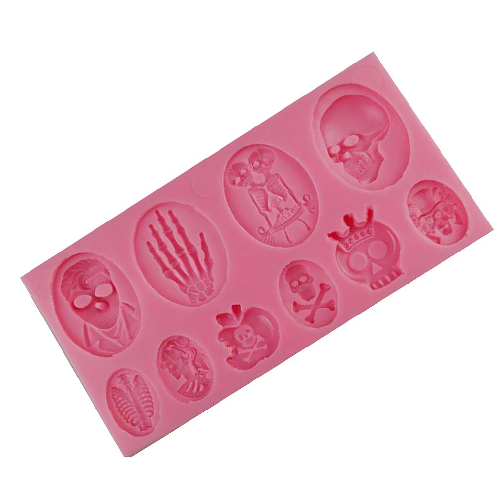 3D Skull Silicone Cake Fondant Decorating Baking Tool #1