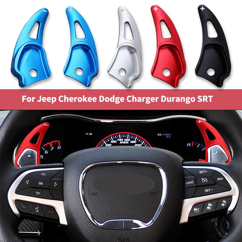Shift Paddle For Dodge Challenger Charger Durango SRT 2017-2025 Jeep Cherokee SRT Car Steering Wheel Paddle Shifter DSG Sticker