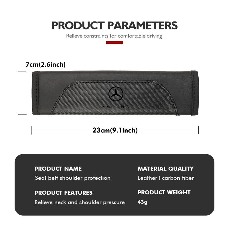 For Benz Car Seat Shoulder Belt Cover Safety Belt Protector Pad Auto Interior Accessories AMG VIANO GLB GLC GLE GLK W108 W124