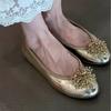 Sheepskin version~ niche design flower Mary Jane single shoes 2025 high-end versatile round head flat ballet shoes