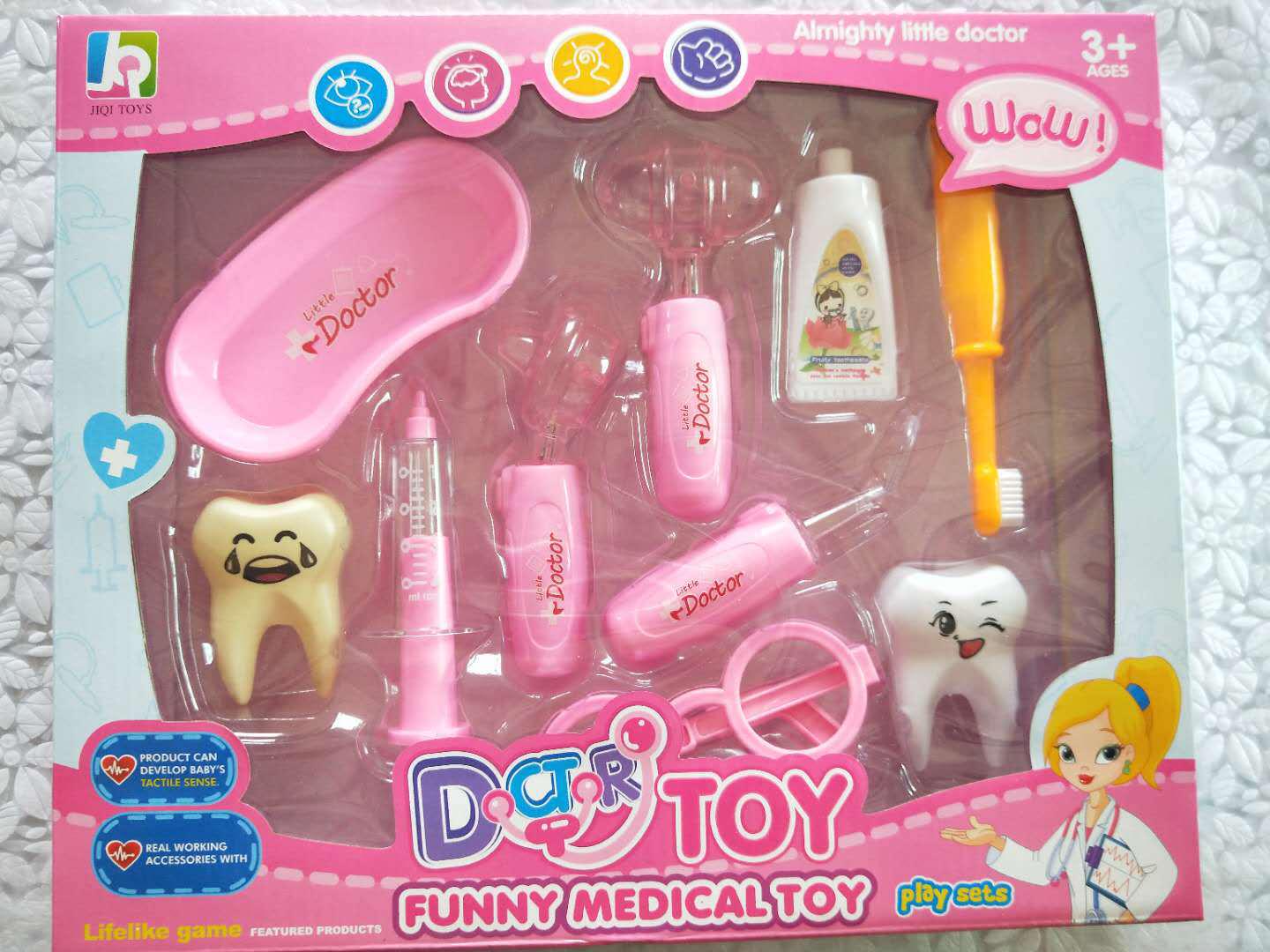 Kids Doctor Role-Play Set: Nurse Uniform, Stethoscope, Syringe, Medical Box
